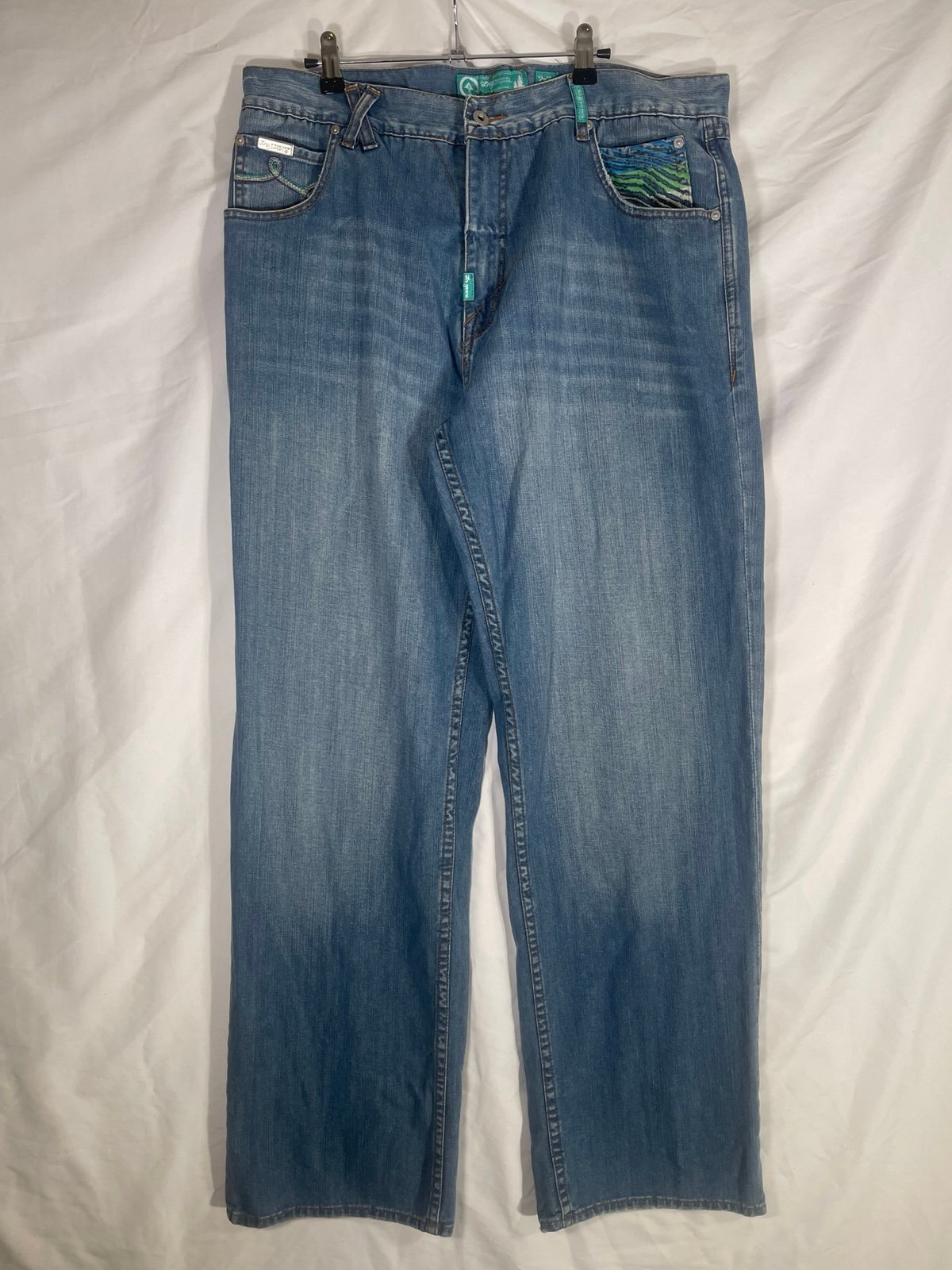 Y2K embroidered leg denim jeans