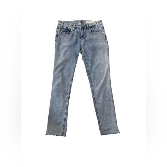 Rag & Bone Dre Low Rise Boyfriend Jeans Denim Acid Wash Casual Raw Hem Size 26
