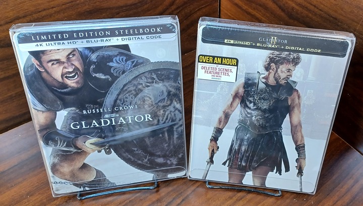 Gladiator 1 + 2 Steelbooks (4K+Blu-ray-No Digital)w/PROTECTIVE SLEEVES-Free S&H!