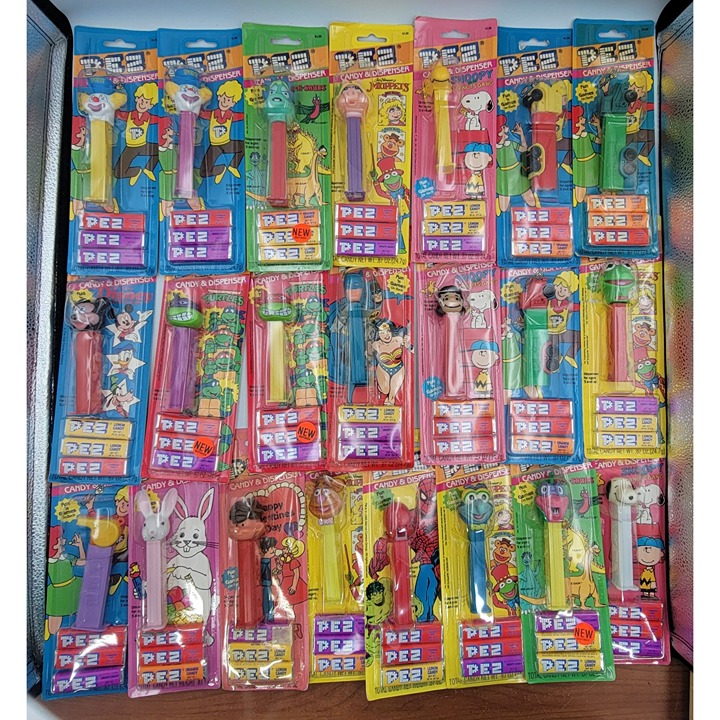 22 Vintage PEZ Candy Dispensers Mixed Lot Sealed In Original Packaging