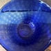 Murano Style Hand Blown Blue Glass Bowl Bullicante Controlled Bubbles Vintage
