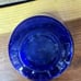 Murano Style Hand Blown Blue Glass Bowl Bullicante Controlled Bubbles Vintage