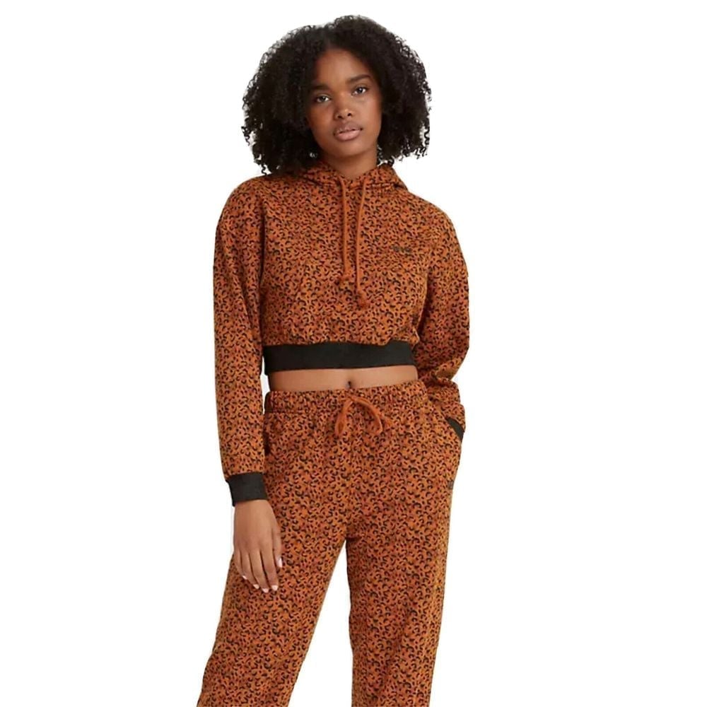 Levi's Women's Laundry Day Sweatshirt Hoodie - Leopard Print Sz XL