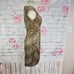 Sue Wong Women's Laced Cap Sleeve Sheath Cocktail Party Dress Gold Size 4