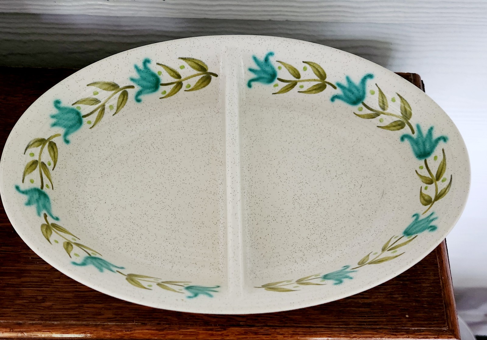 Vintage Franciscan Tulip Time Earthenware Divided Vegetable Bowl, Casserole Dish