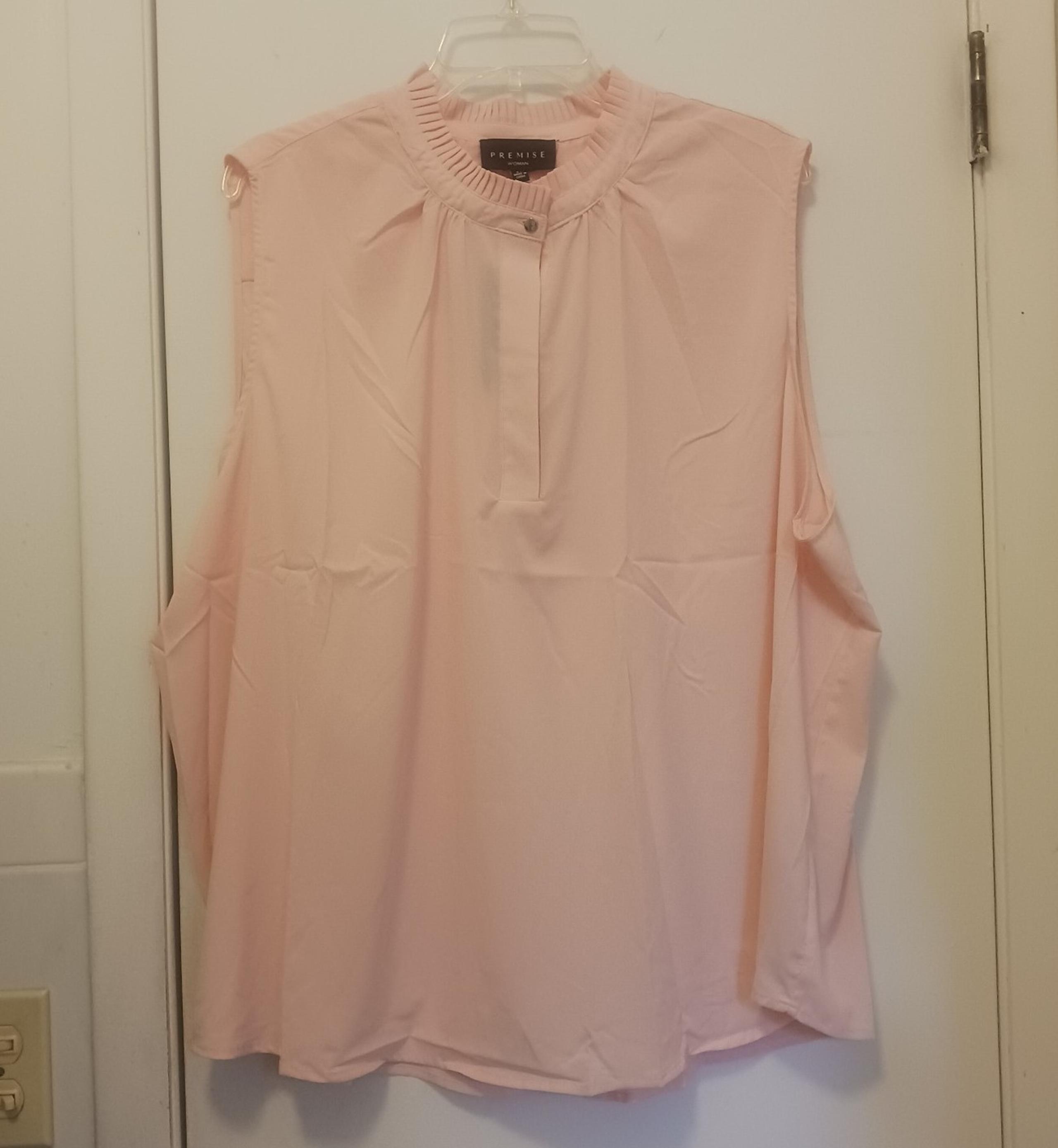 PREMISE WOMAN Peach Sleeveless Blouse Sz 3X