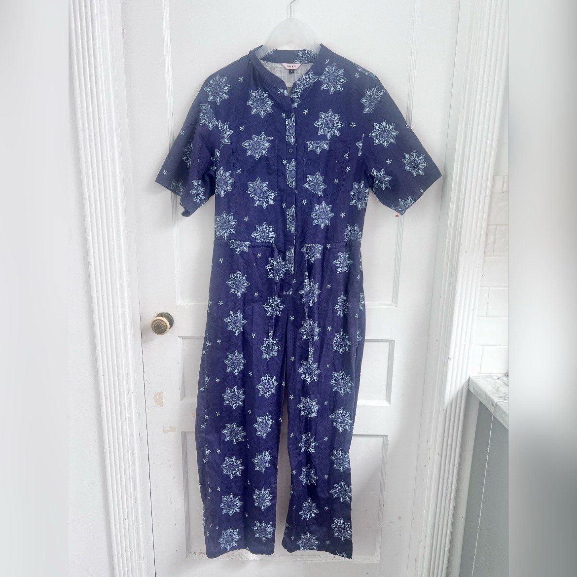 THE KIT. Floral Blue Issa Jumpsuit RARE Size XS