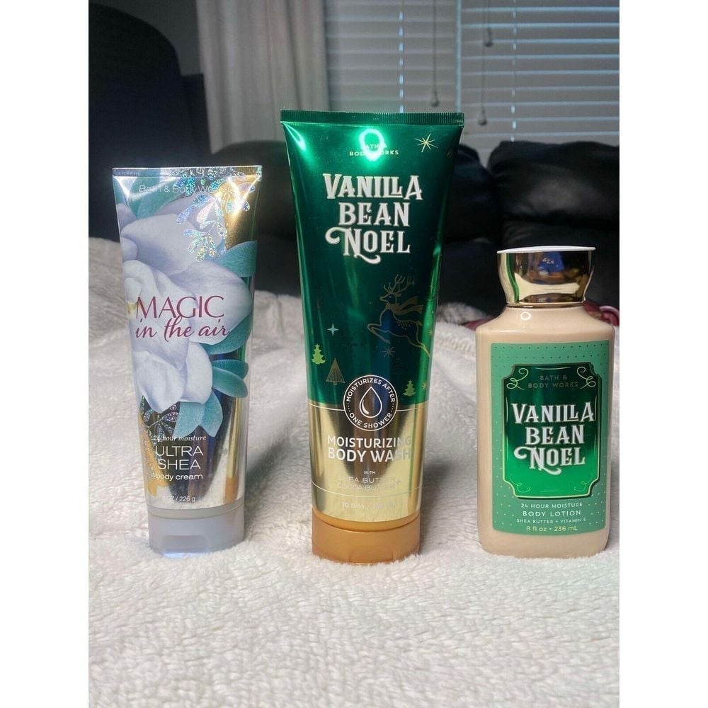 NEW 3 pc set Bath & Body Works lotion/wash-vanilla bean, cream- Magic in the Air