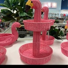 2 tier Flamingo Wicker Basket !