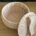 Pink Bow woven basket