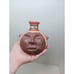 Vintage Inca Mayan Peru Folk Art Face Hand Made Pottery Jar Vase