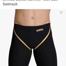 New black/gold arena carbon core fix swim suit