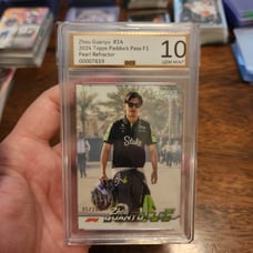 DCI 10 GEM MINT 2024 Topps F1 Paddock Pass Pearl Refractor Zhou Guanyu #05/25