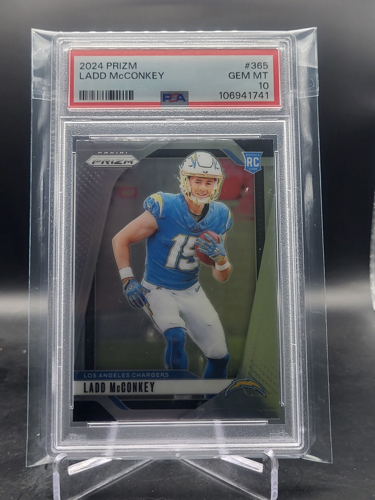 2024 Panini Prizm #365 Ladd McConkey Rookie RC Graded PSA Gem Mint 10