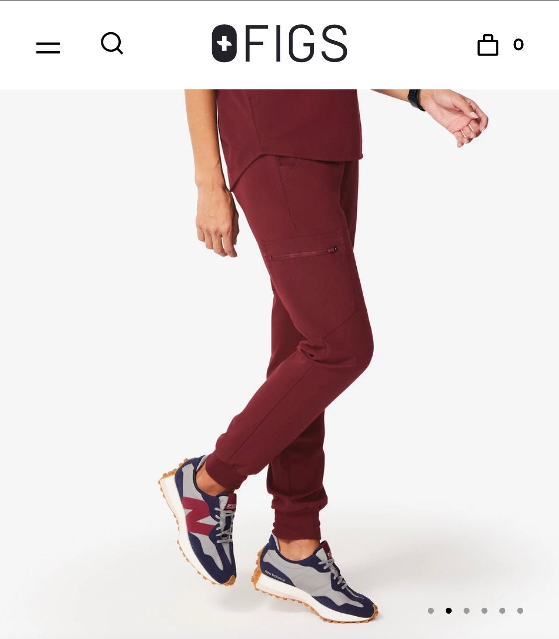 Figs burgundy zamora pants small