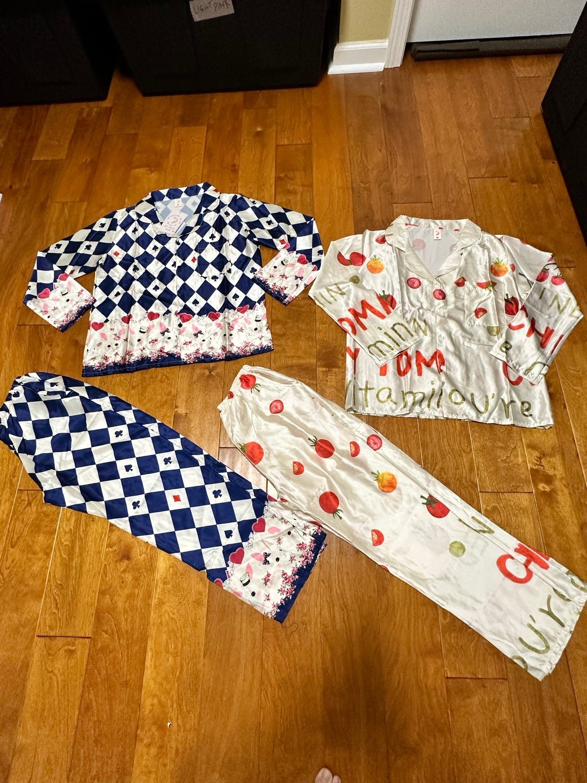A bundle of 2 silk women pajamas