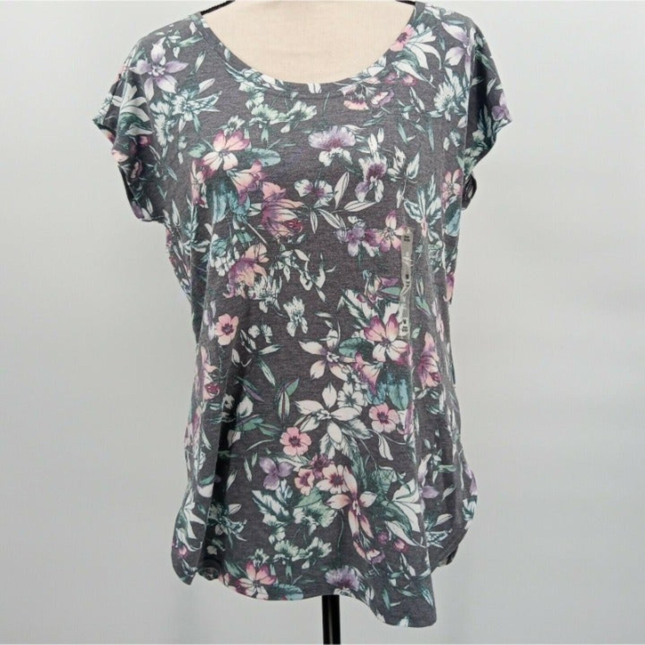 Ideology Medium Short Sleeve Floral Print Athletic Performance T-Shirt DEFECT