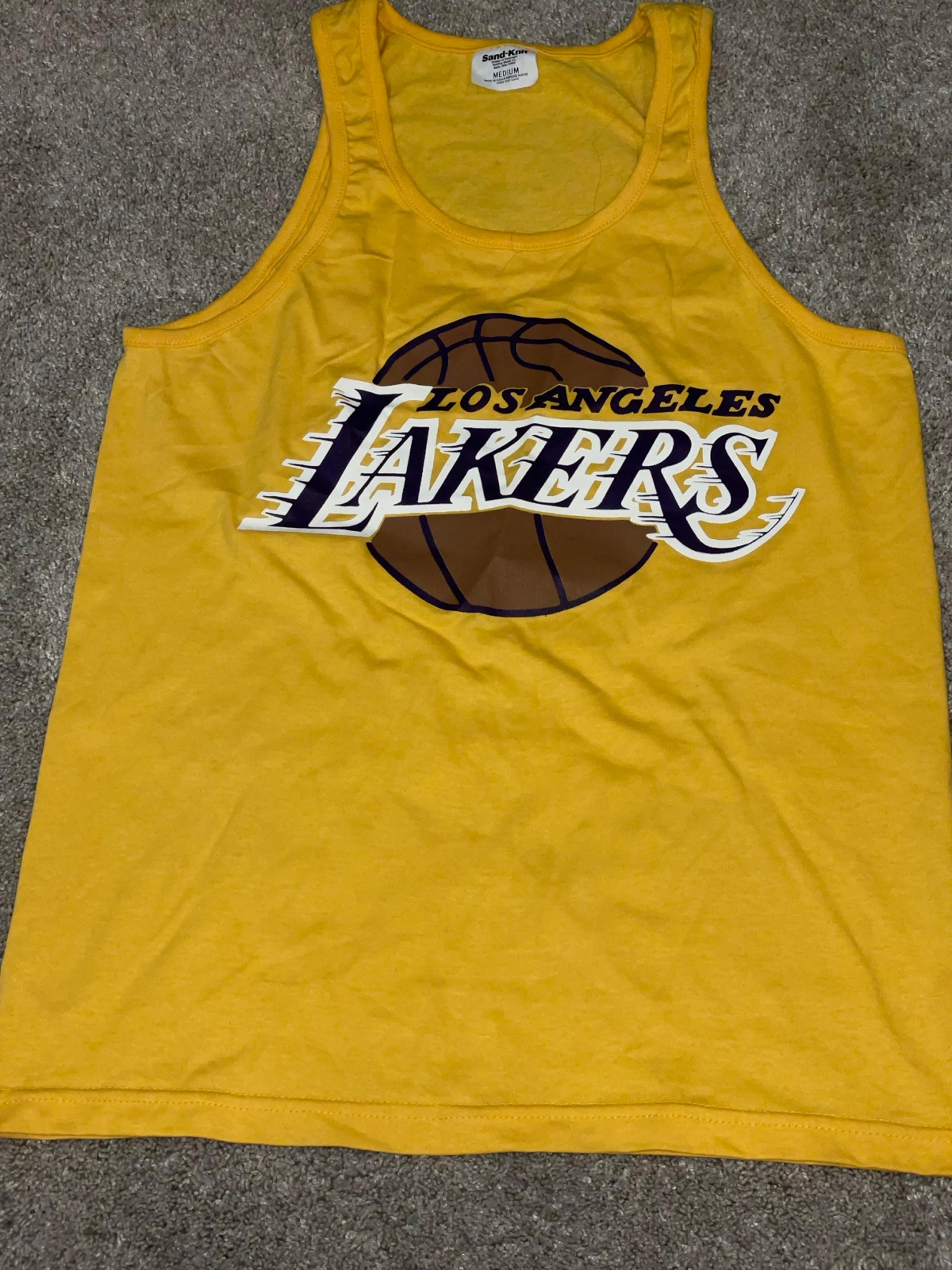 Vintage Los Angeles Lakers sand-knit NBA Basketball Jersey Men’s Size Medium