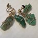 Antique gold wire wrapped jade earrings