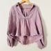 Free People Cozy Dreams Pullover Women's Blouse Top Light Purple Lavender Small