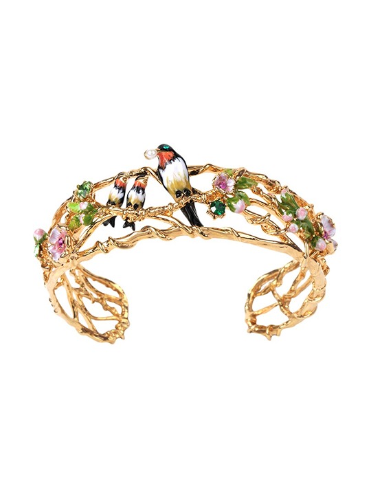 Les Nereides Springtime Swallow Bangle Bracelet S