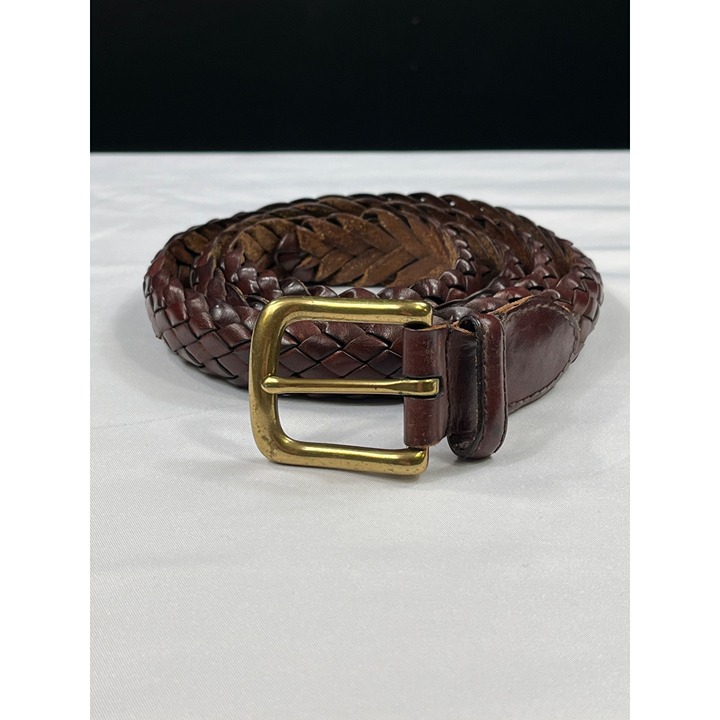 SKU 7458 Eddie Baure Vintage Brown Braided Leather Belt Size L