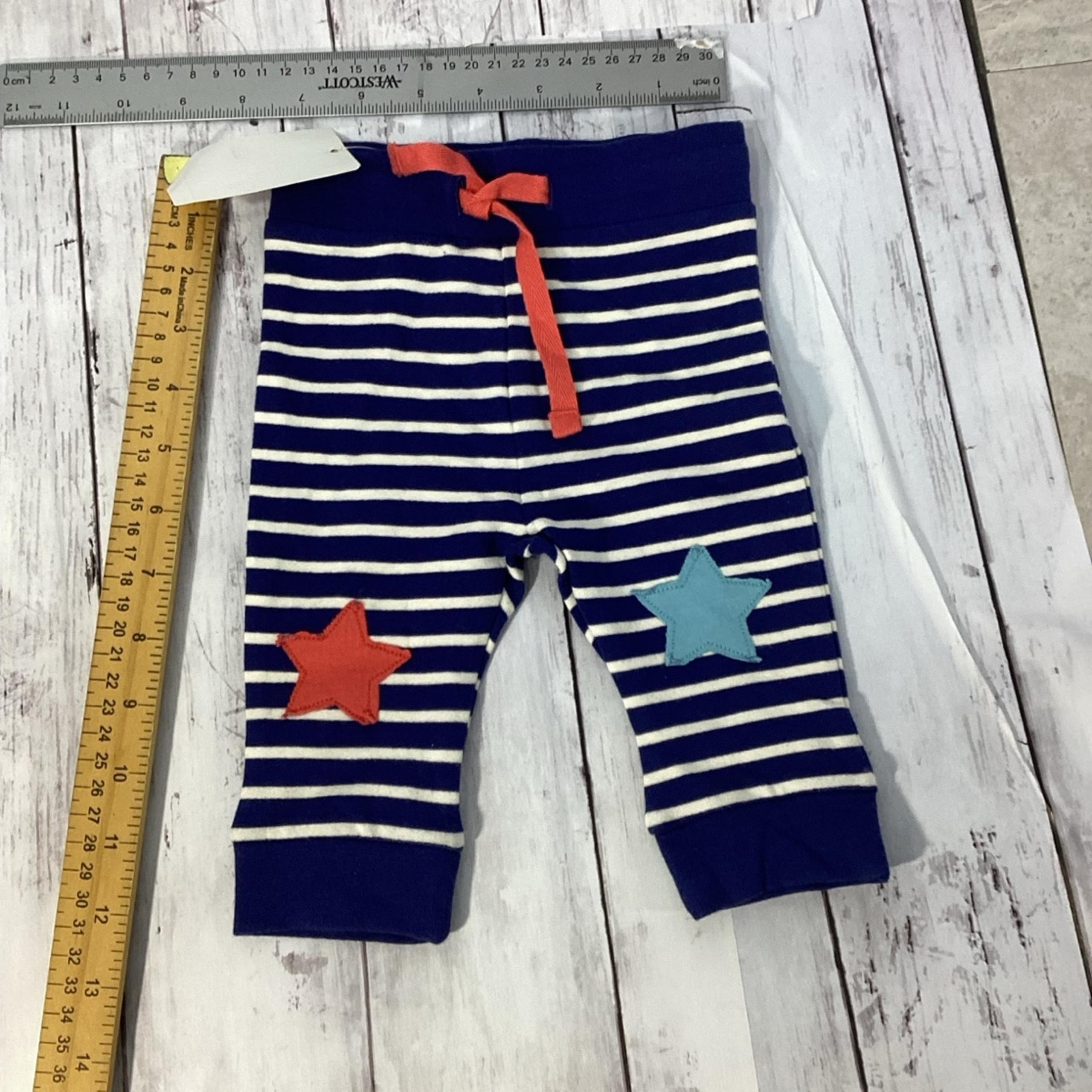 Mini Boden Kids Red& Blue Striped Sweatpants Size 0/3 new