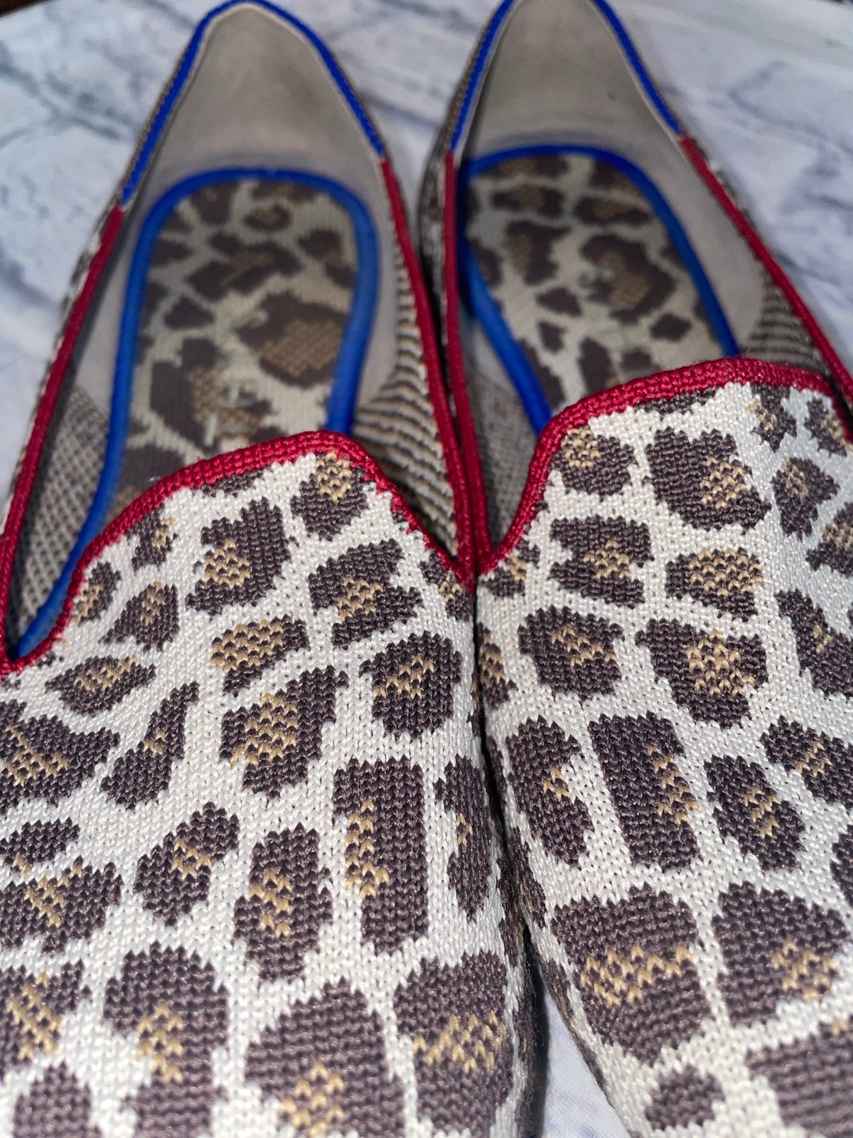 Rothy's Mocha Spot Leopard Print Loafer Flats US 9 round toe