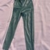 ZARA forest green leather pants small