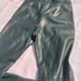 ZARA forest green leather pants small