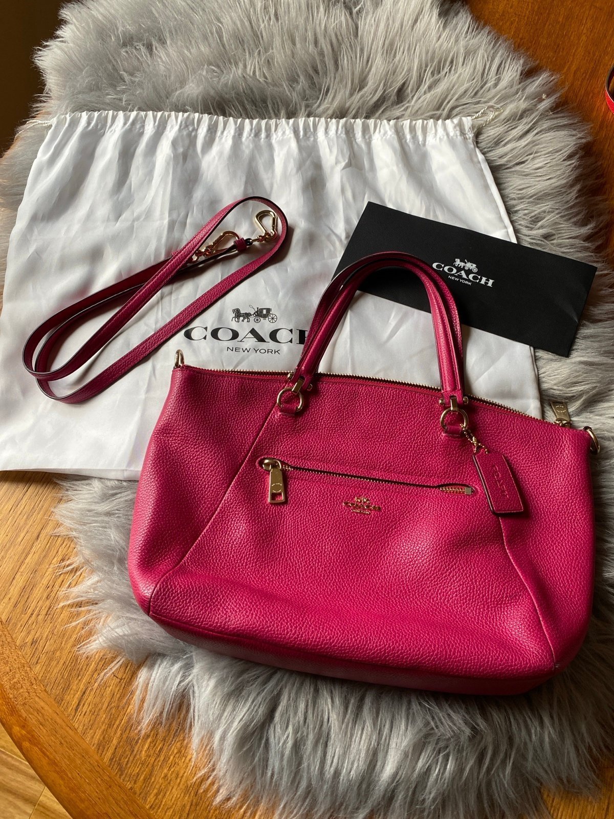Coach Bright Pink Satchel handbag
