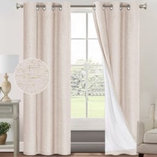 Primitive Textured Linen 100% Blackout Curtains