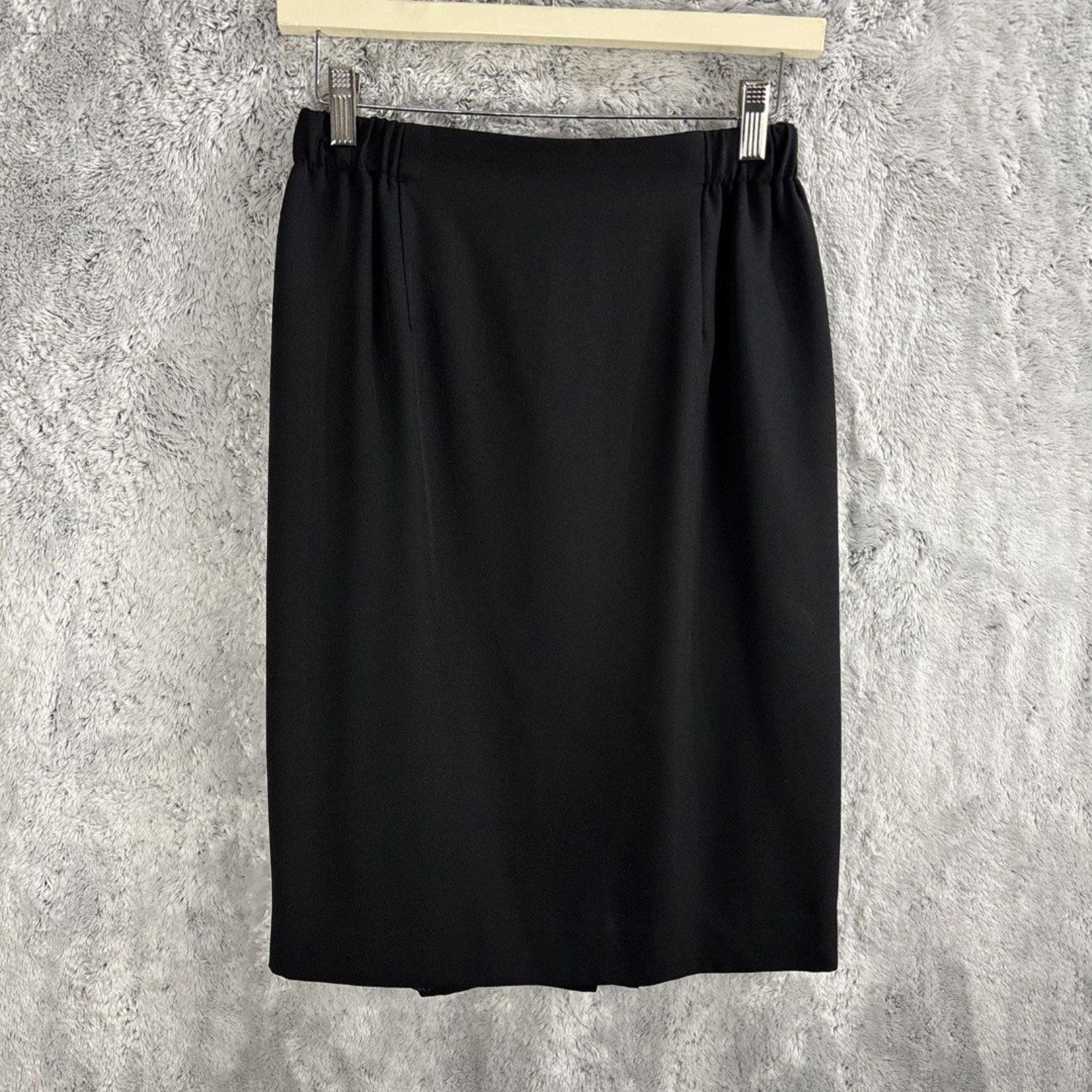 VINTAGE Criscione Cache Skirt Women Black Pencil Career Pleated Lined USA Small