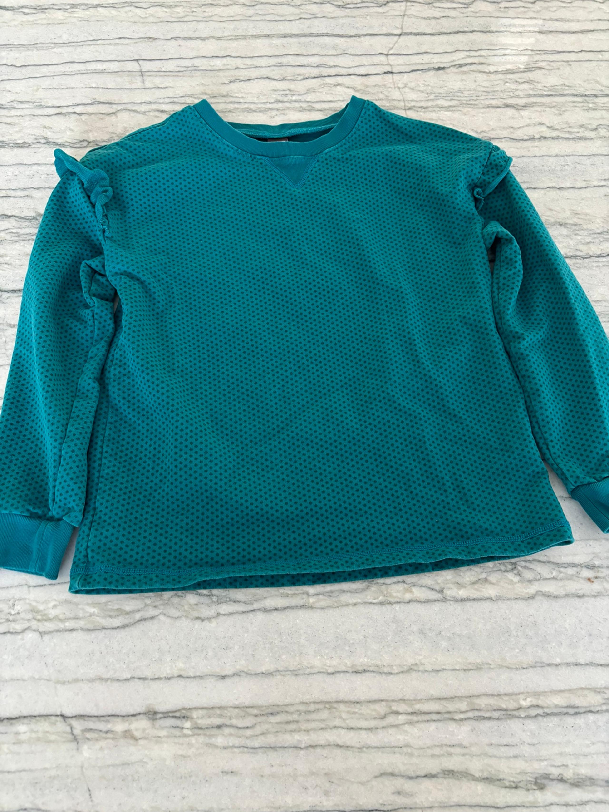 Tea Collection Girls Ruffle Sleeve Tunic Top Mini Ikat Dot In Green Size 12