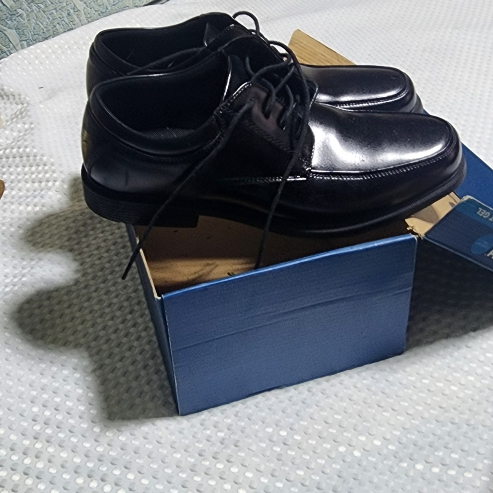 NUNN BUSH EUC MENS SIZE 10 81750 COMFORT GEL BLACK LEATHER OXFORD SHOES