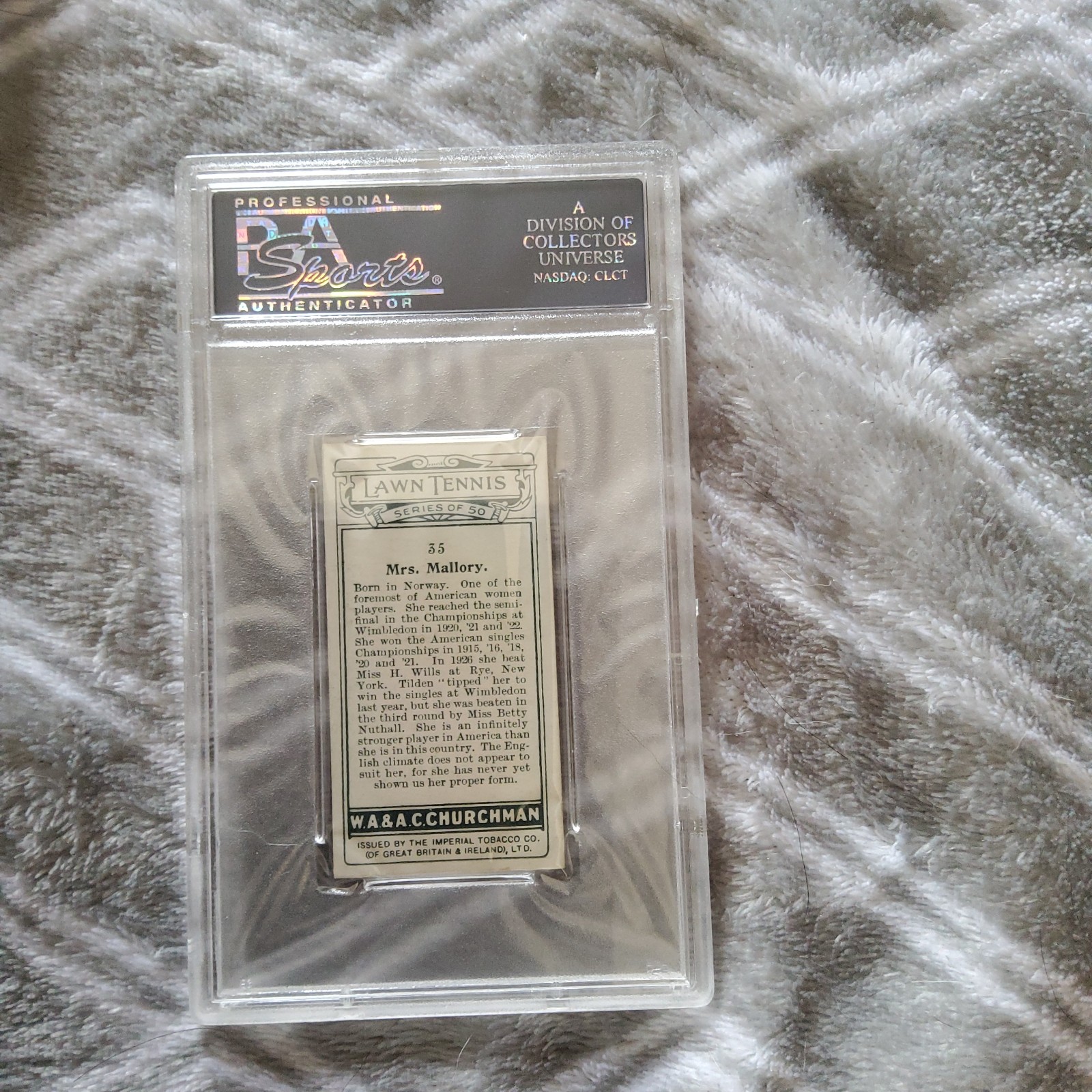 1928 Molla Mallory Tennis Card PSA 8