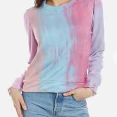 Johnny Was X Amanda Bond Tie Dye Giselle Sweatshirt Sweater Women Large Knit NWT