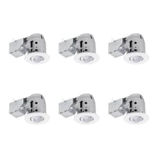 3 in. White LED Swivel Round New Construction Remodel Recessed Lighting Kit (6-P