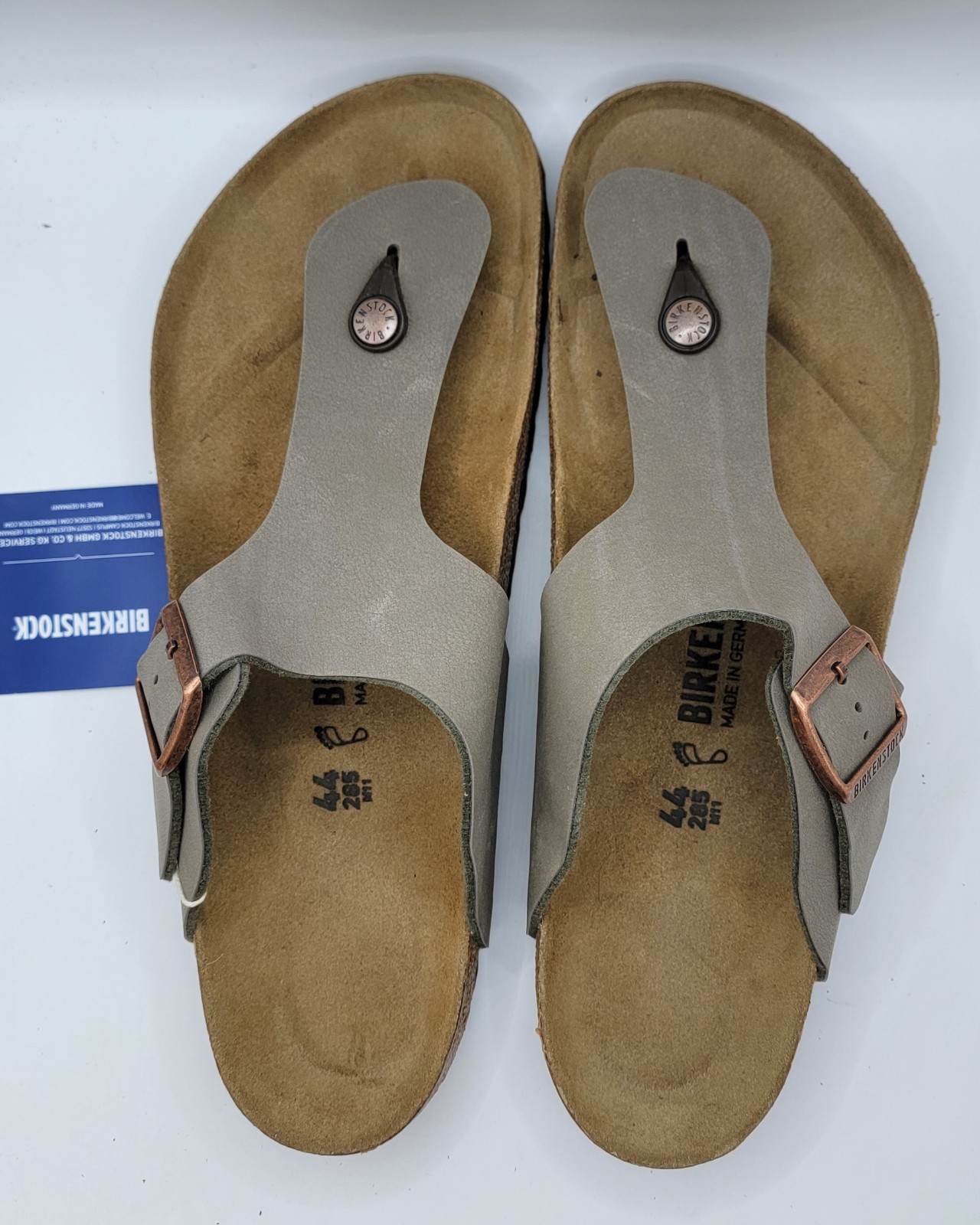 Birkenstock ramses Birko-Flor leather stone color regular wide