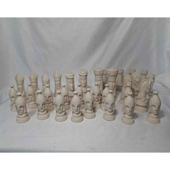 32 Piece Ceramic Bisque? SMALL Duncan Chess Set- Ready to Paint, 3 -4