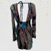 Love & Lemonade Black Deep V Neck Long Sleeve Party Mini Dress NWT Sequins LGE