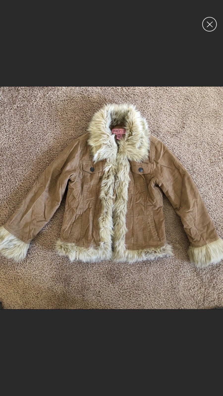 Girls Jacket with Faux Fur Trim
