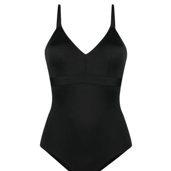 NWT SPANX cut-out detailing swimsuit One Piece Black Tummy Control Large