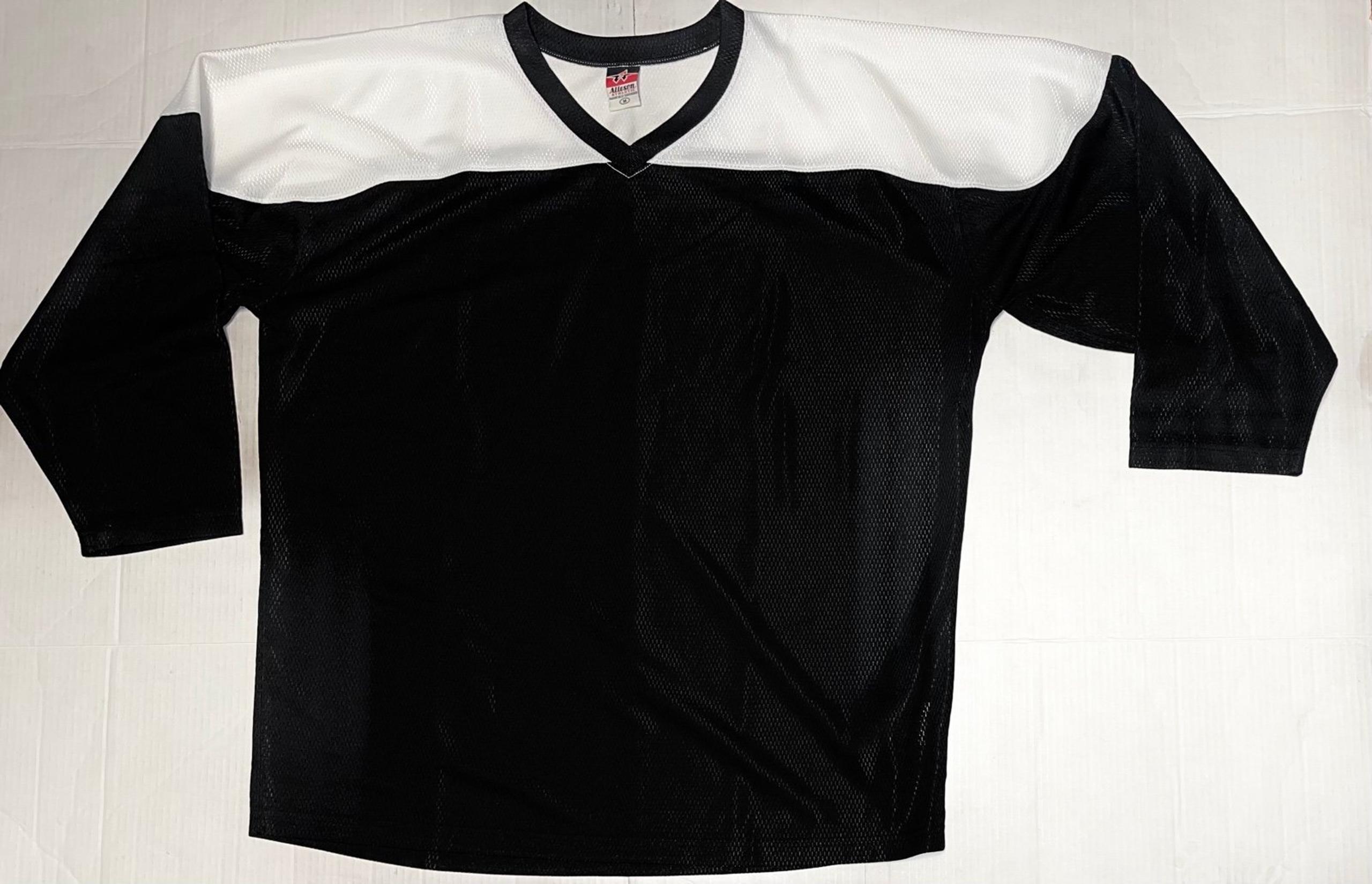ALLESON ATHLETIC JERSEY MEN’S LONG SLEEVE OVERSIZED V-NECK BLACK /WHITE MEDIUM
