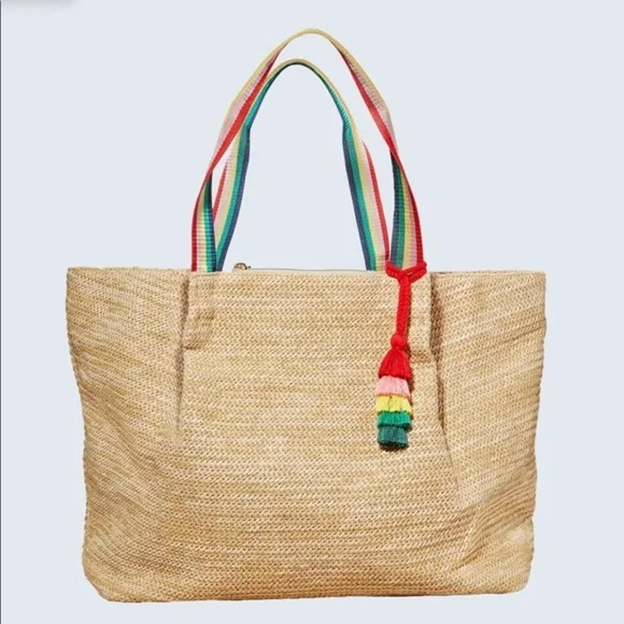 Stella and Dot Straw Tote Bag