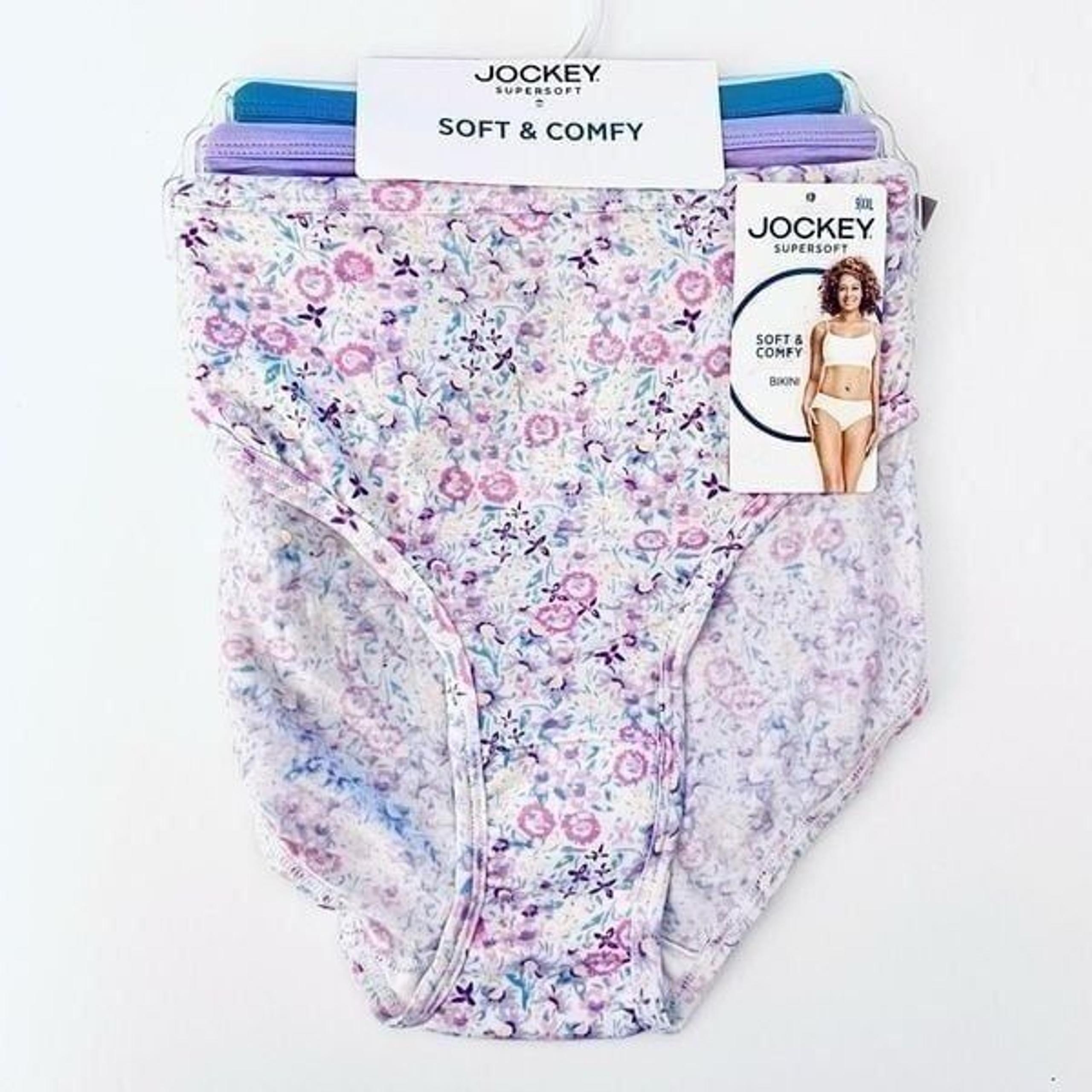 NWT 3 Pack Jockey L/7 Supersoft Soft & Comfy Purple, Blue teal Bikini Panty Set
