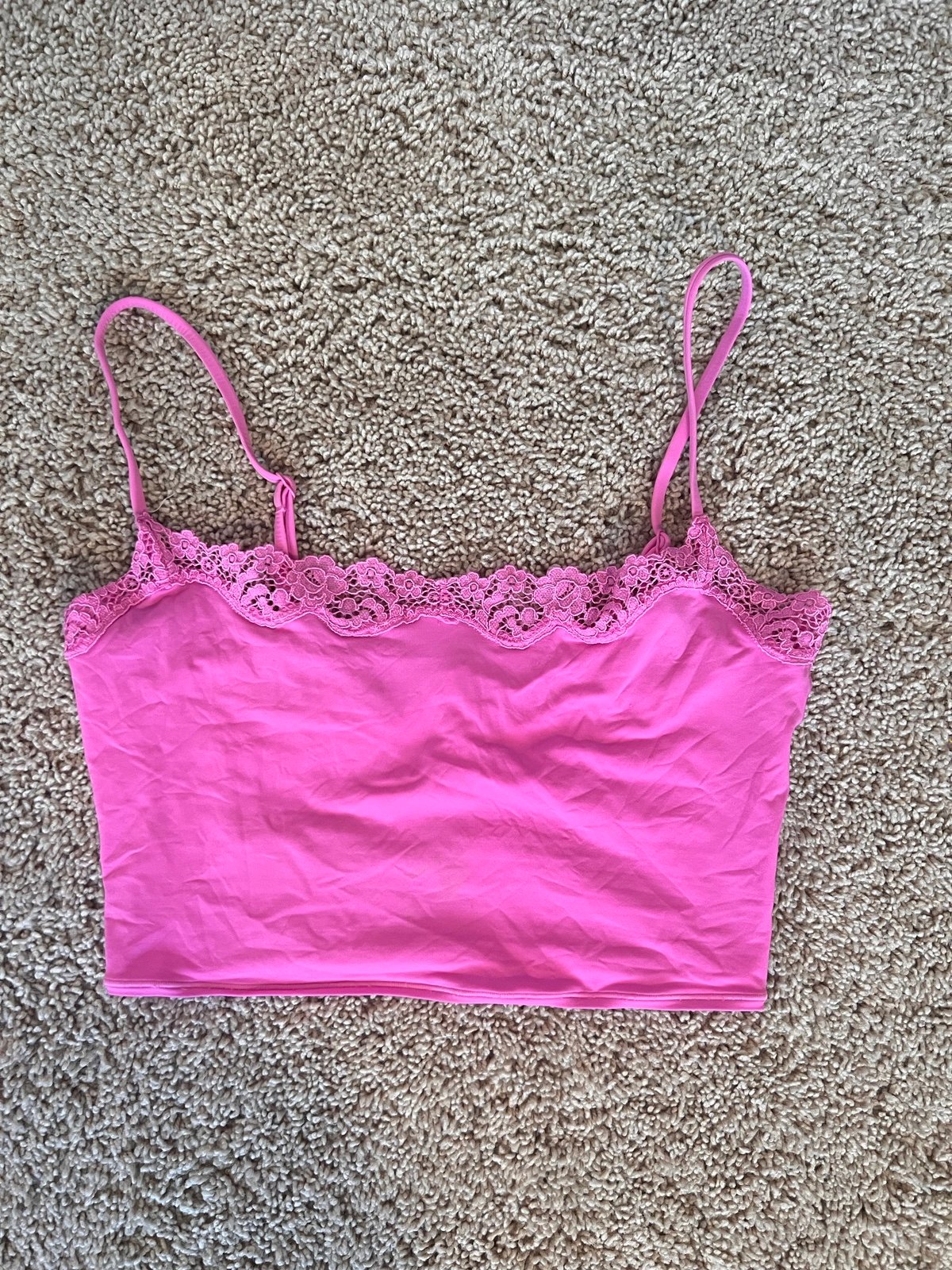 SKIMS Valentines Collection Pink Lace Tank Top