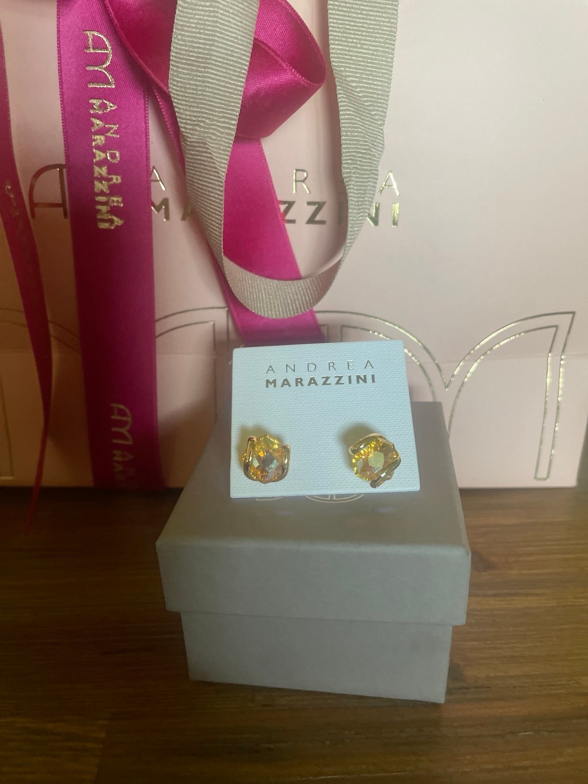 Andrea Marazzini Crystal and gold stud earrings
