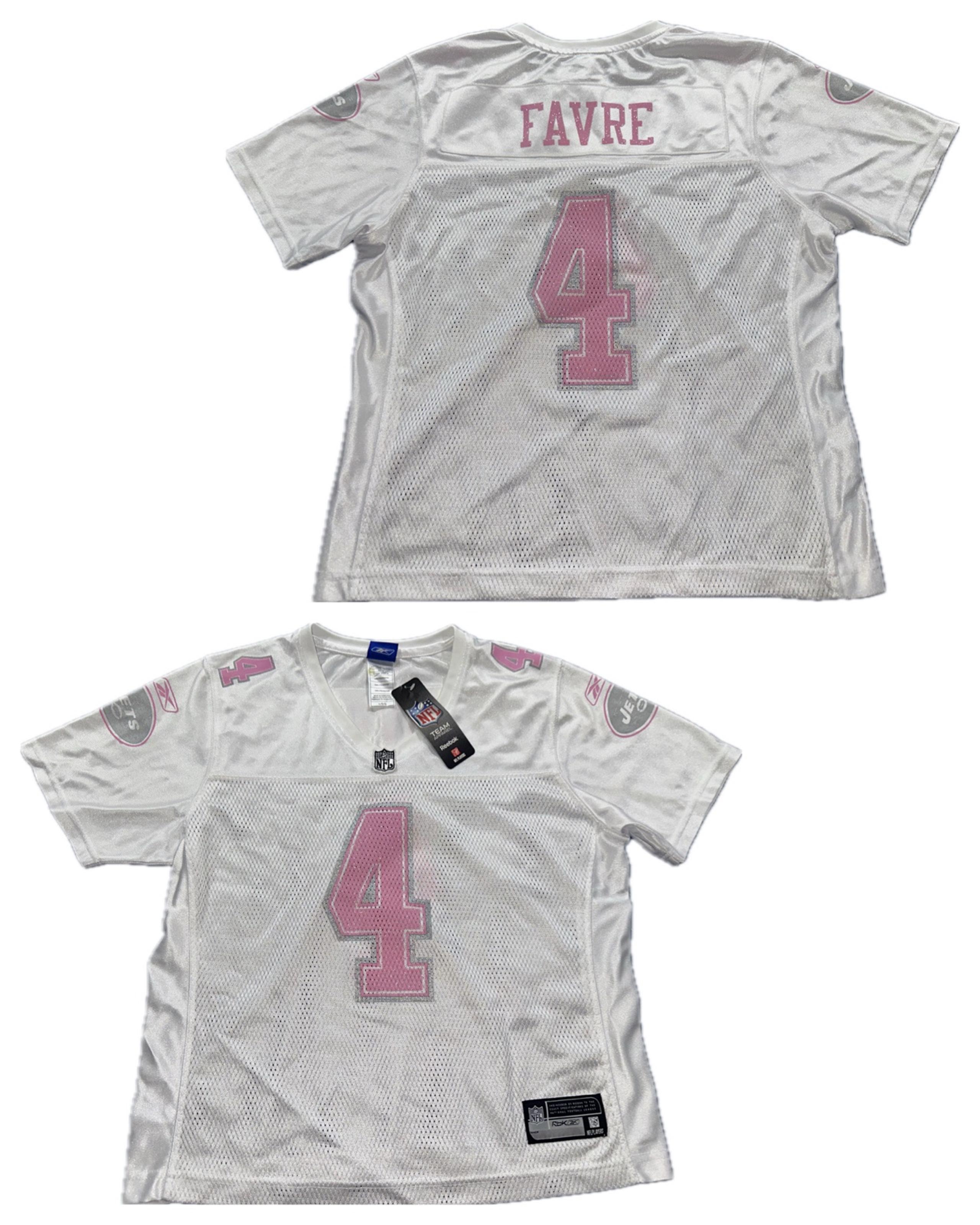 Vintage New York Jets Brett Favre #4 Reebok White Jersey Women’s Large New