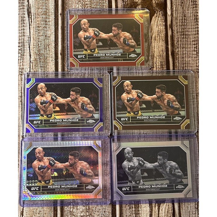 2024 Topps Chrome PEDRO MUNHOZ UFC Card Lot Of 5 feat Red 1 /5 Negative Purple